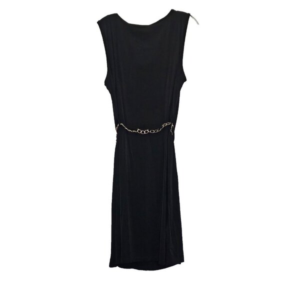 Heart 2 Heart Dress Black Size 2X Sleeveless Gold Tone Chain Belt Design Womens - Picture 2 of 5